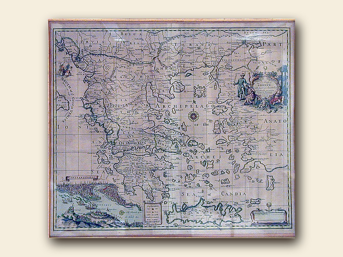 Antique engraved map of the Greek Archipelago